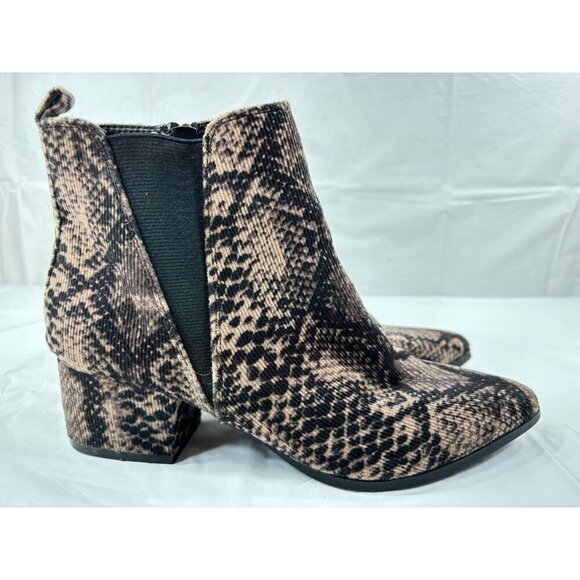 Scoop NYC Faux Snakeskin Print Ankle Boots Women's Size 6 - Picture 2 of 12